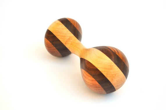 Heirloom Maple, Walnut and Cherry Baby Rattle
