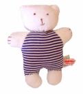 Sckoon Organic Cotton Soft Plush Toy: Baby Bear Doll (stuffing is organic cotton, too!) Navy Stripes